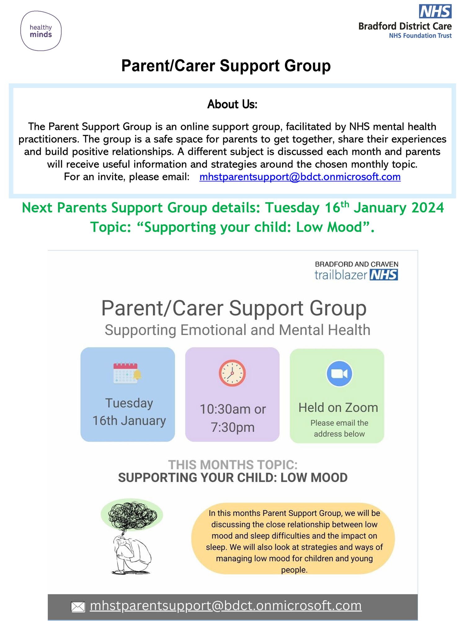 Parent Support Group Poster   Schools (Jan  2024)